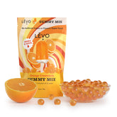 LEVO front packaging showing Orange Creamsicle mix, convenient DIY gummy base