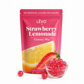 LEVO front packaging showing strawberry lemonade mix and clear serving suggestion