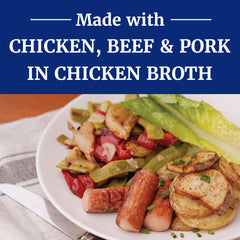 Libby's open can with Vienna sausages in broth ready to eat