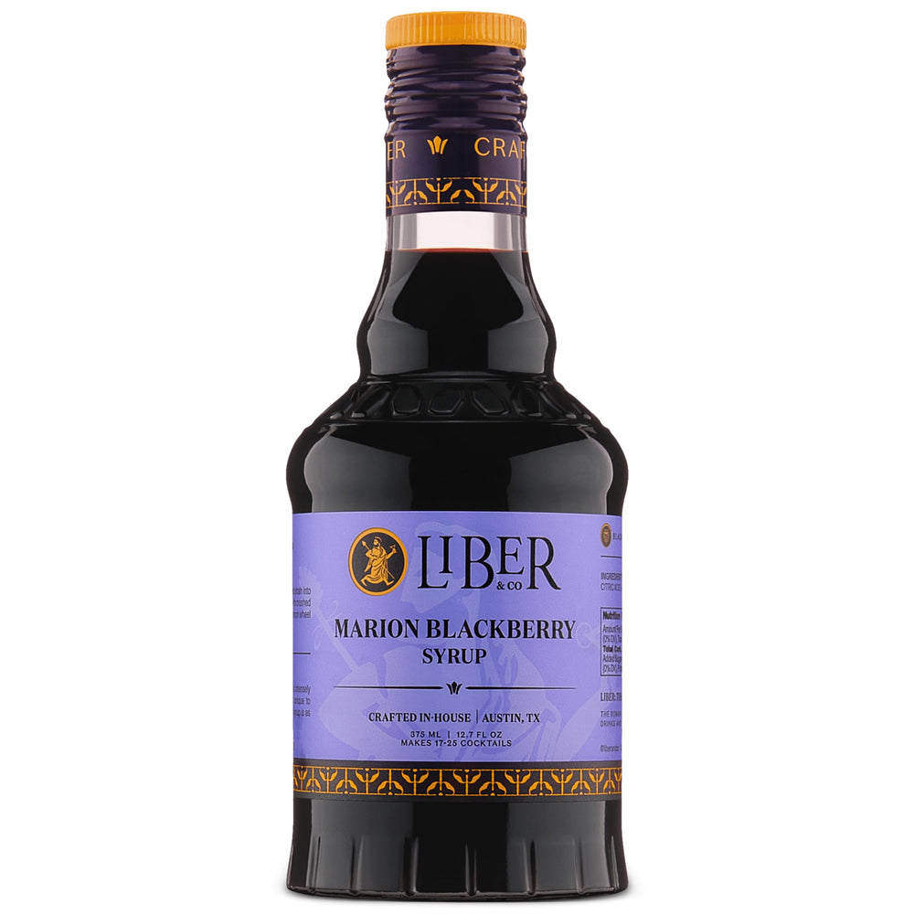 Liber & Co. marion blackberry syrup bottle front showing rich color and premium look