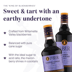 Liber & Co. label detail highlighting Oregon marionberries and quality ingredients