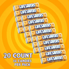 Life Savers close-up of butter rum candy texture highlighting smooth finish