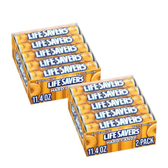 Life Savers front packaging showing butter rum rolls and quantity benefit