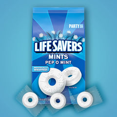 Life Savers close-up of peppermint mint surface texture and gloss