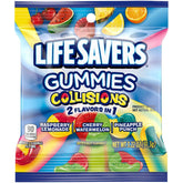 Life Savers front packaging showing colorful Collisions bags and branding benefit convenience