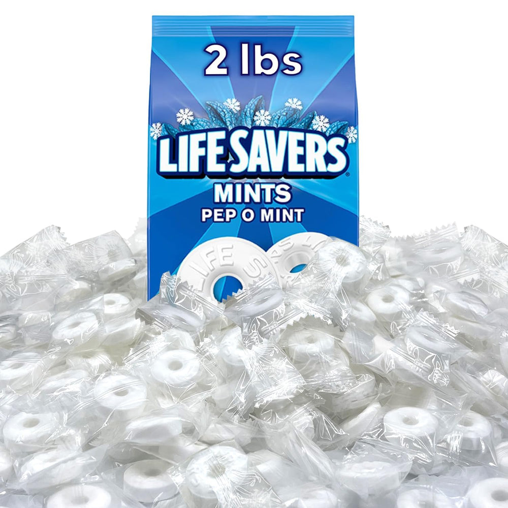 Life Savers front of bag showing 2 lb bulk and brand freshness