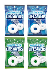 Life Savers front packaging showing two Pep-O-Mint and two Wint-O-Green bags for convenience