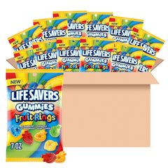 Life Savers front packaging showing vibrant fruit ring assortment and convenience