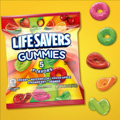 Life Savers gummy close-up texture highlighting soft chew and bright colors for appeal