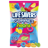 Life Savers Neons front packaging showing colorful gummy variety and easy grab-and-go benefit