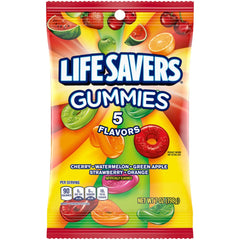 Life Savers open bag with gummies spilling out, ready for snacking and sharing