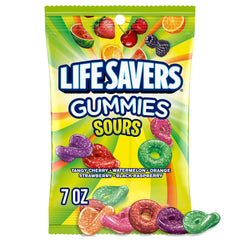 Life Savers front box display showing twelve bags and colorful branding benefit portable supply