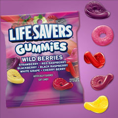 Life Savers close-up of gummy texture highlighting chewy colorful fruit benefit