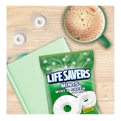 Life Savers single mint beside ruler for scale, clear size reference and portability