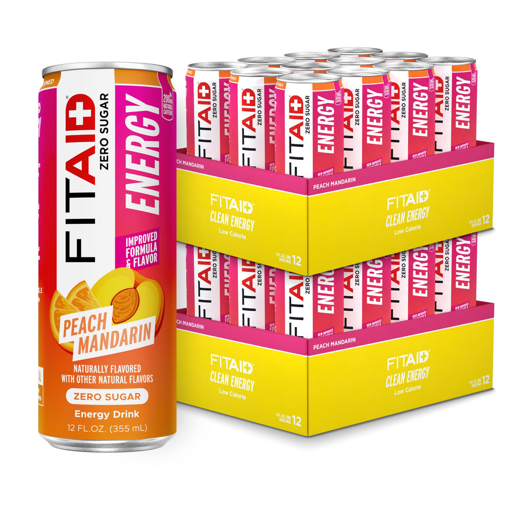 LIFEAID front packaging of FITAID Peach Mandarin shows clean zero-sugar branding and vibrant color