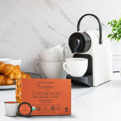 Lifeboost pod inserted in brewer for quick single-serve convenience
