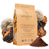 Lifeboost front packaging showing 12 oz bag and branding benefit: clear product identity