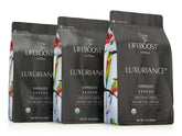 Lifeboost front packaging showing organic low-acid espresso benefits