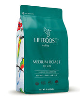 LIFEBOOST front packaging 12oz bag showing organic label and roast