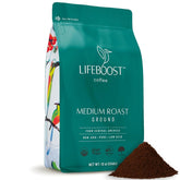 LIFEBOOST front packaging 12 oz bag showing organic label and benefits