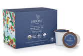 Lifeboost front packaging showing low-acid half caff pods and benefits