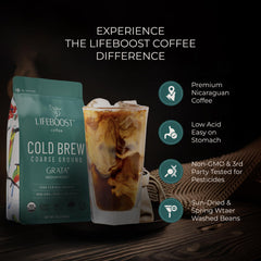 Lifeboost label with USDA Organic and Non-GMO seals proving certified purity