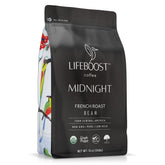 Lifeboost front packaging showing organic label and roast benefit