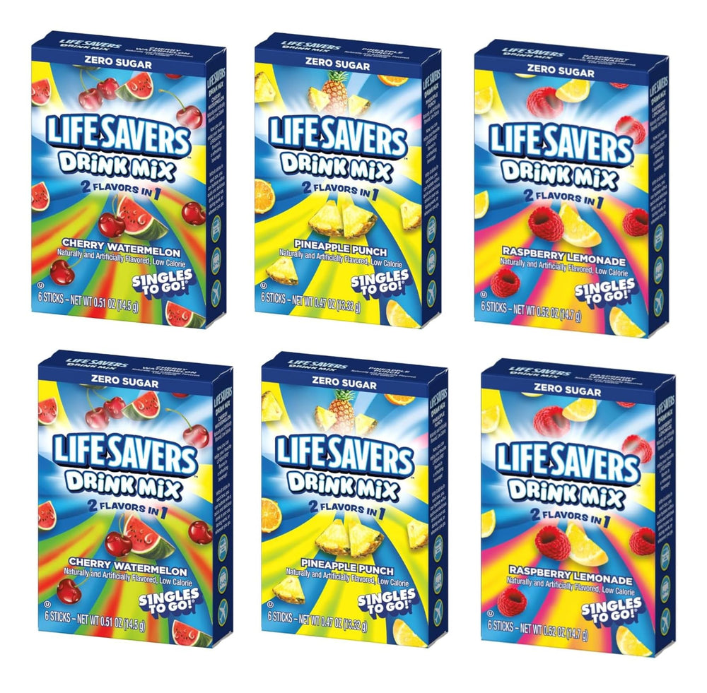 SINGLES TO GO! front packaging showing variety pack and convenient single-serve benefit