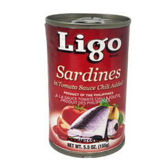 LIGO open can with flaky sardines in tomato sauce, ready-to-eat protein benefit