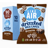 Like Air brownie snack box front showing packaging and portion benefits