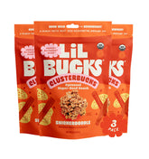 Lil Bucks front packaging showing Clusterbucks Snickerdoodle and benefits
