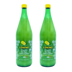 Limmi front bottle view showing organic lemon juice and premium glass packaging benefit