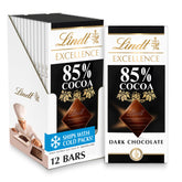 Lindt front packaging showing 85% bar and premium labeling benefits