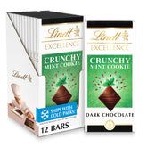Lindt EXCELLENCE mint cookie front packaging showing premium bar