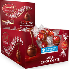 Lindt LINDOR front box showing branding and count for easy gifting