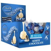 Lindt LINDOR front packaging showing 60-count box and branding benefit gifting