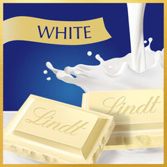 Close-up of Lindt white chocolate texture highlighting smooth creamy melt