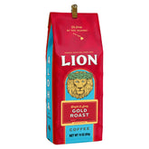 Lion Coffee front packaging showing label and 10-ounce bag freshness