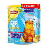 Lipton canister front view showing label and lemon flavor for quick identification and ease