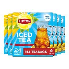Lipton family size front packaging showing 6 boxes and convenience