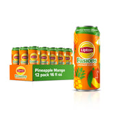 Lipton can front view showing Pineapple Mango Lemonade flavor and easy grab convenience