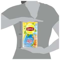 Lipton tea in a pitcher poured over ice, refreshing serving ready for guests