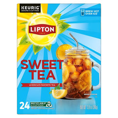 Lipton front box of 24 K-Cup pods showing brand and convenience