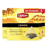 Lipton front packaging showing lemon black tea and recyclable carton benefit