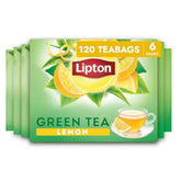 Lipton front packaging showing lemon green tea and value pack benefits