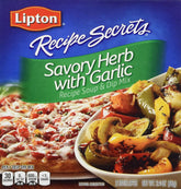 Lipton Savory Herb front packaging showing box and envelopes for pantry convenience