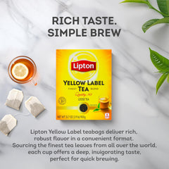 Lipton pouring brewed tea into a mug demonstrating fresh serving