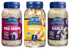 Litehouse front packaging showing flavors of Asia trio and pantry convenience