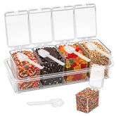 LIUXINYJEE front tray view showing organized toppings and clear display benefit