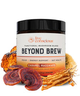 Live Conscious front package showing caramel macchiato flavor and branding benefits